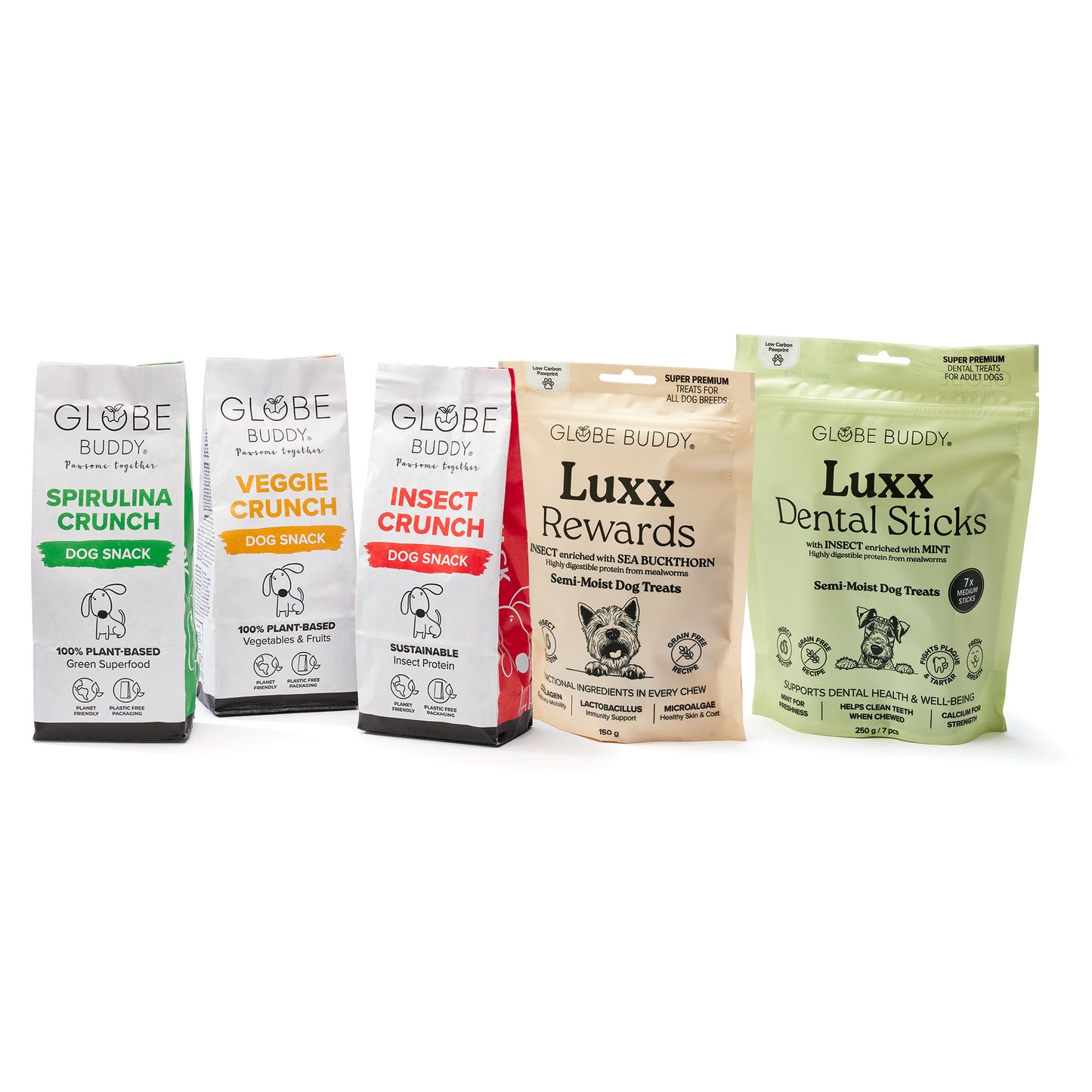 Treats Taster Pack, prøv vores forskellige godbidder og find din hunds favoritter, 1 pose af hver, spar 10 %