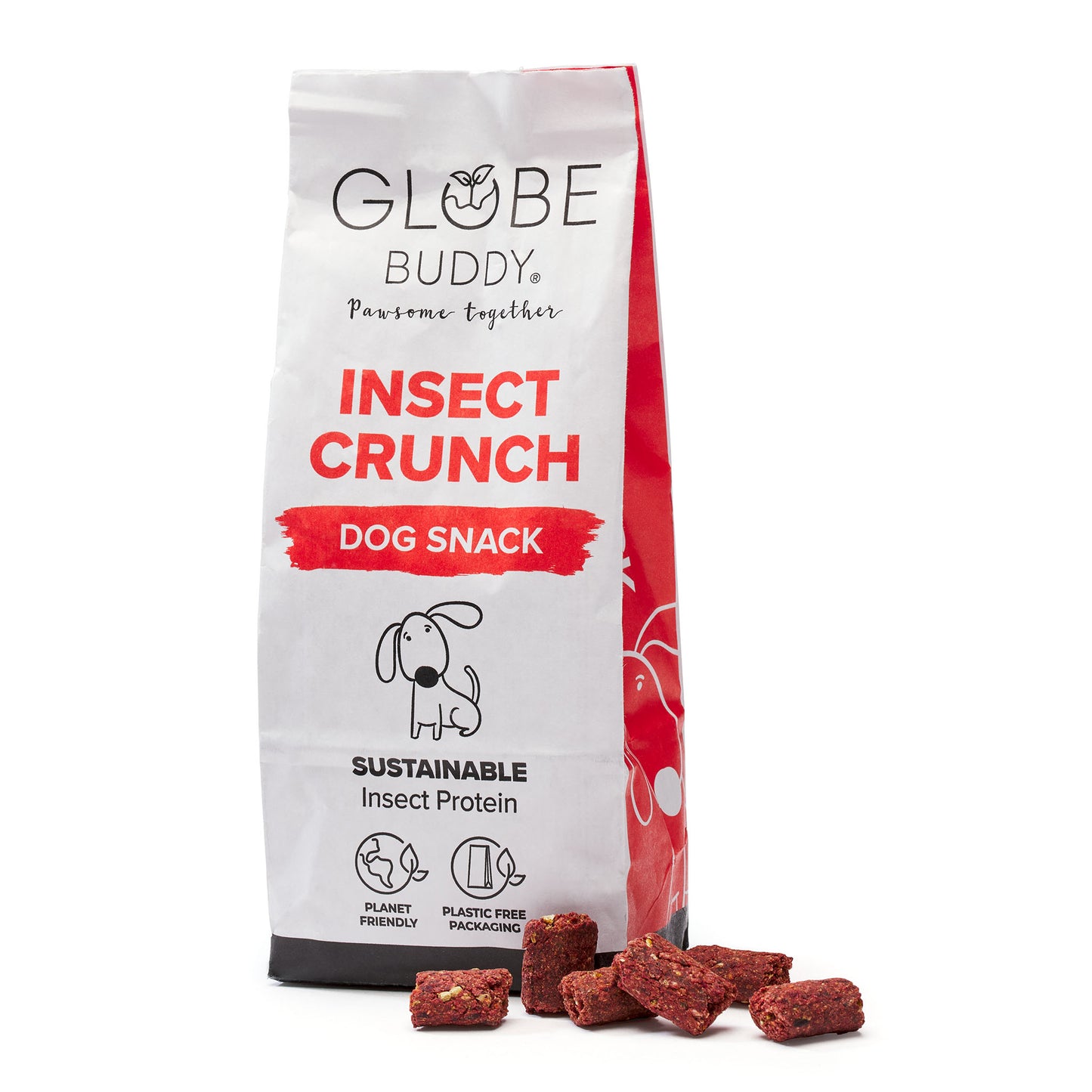 Bæredygtig og naturlig snack til voksne hunde. Med ingredienser som insekt, gulerod, selleri og græskar. Godbidden har en lækker, knasende tekstur, som din hund vil elske. Insekter er spækket med alle de essentielle næringsstoffer, og så er insekter et klimavenligt kødalternativ. Det bidrager til at minimere din hunds klimaaftryk.