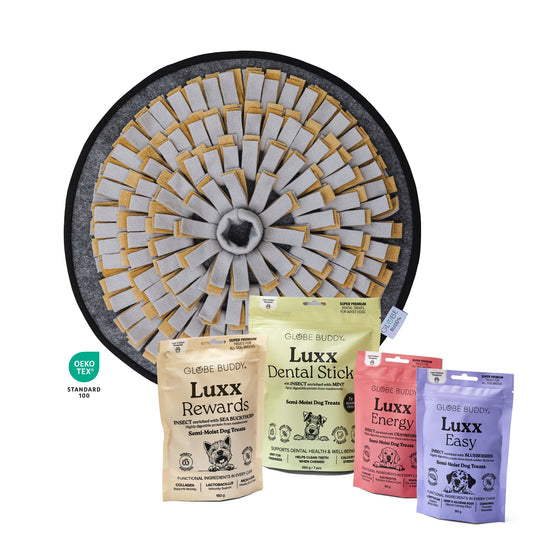 Snuzzle Luxx Pack – Snusemåtte + 4 x Luxx godbidder (3 farver)