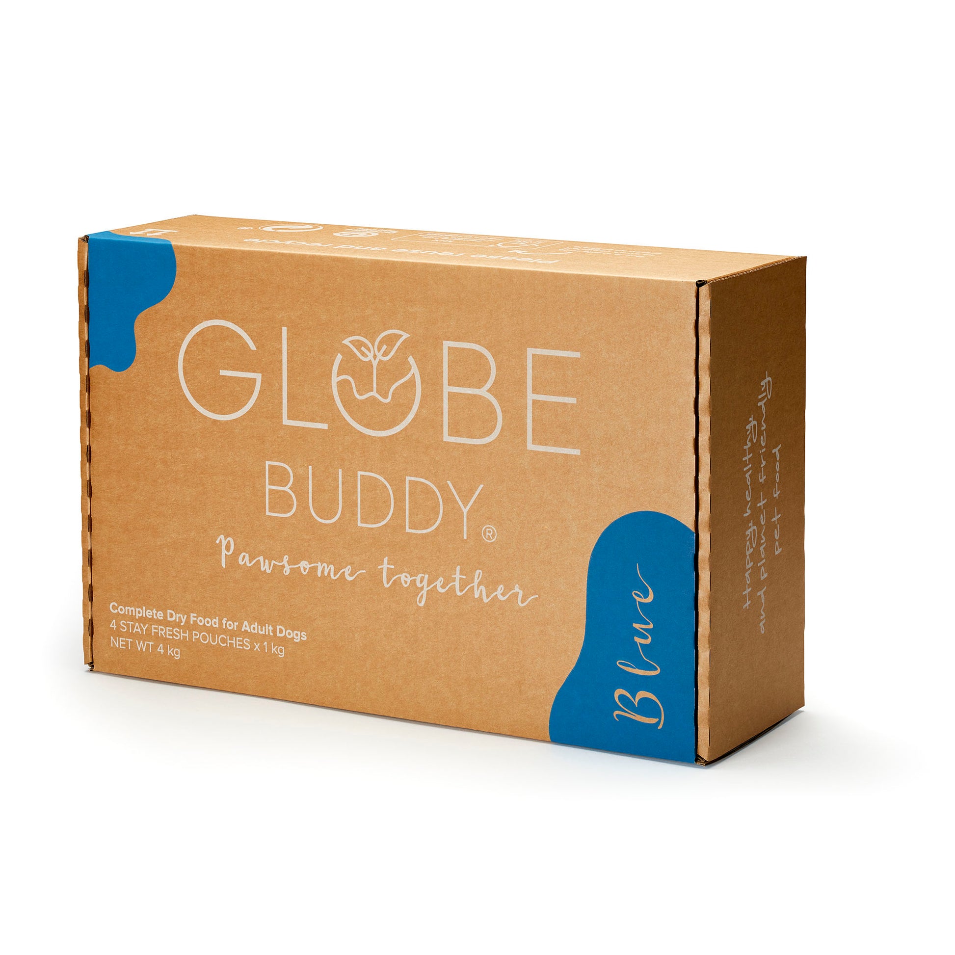 Globe Buddy Blue med frisk laks er komplet og afbalanceret hundemad. Bæredygtigt og allergivenligt hundefoder til fransk bulldog, bomuldshund, cavalier king charles spaniels, bichon havanais og alle andre skønne hunderacer.